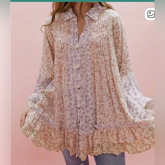 Free People Lost In You Printed Tunic floral large - Picture 5 of 12